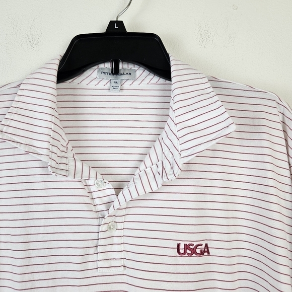 Peter Millar Pima Cotton USGA Short Sleeve Striped Polo Knit Shirt XL - Picture 3 of 8